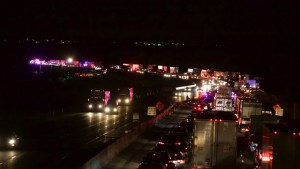 WHITBY -- The scene of a multiple vehicle collision on highway 401 between Brock Street and Salem Road. Oct 2, 2015.