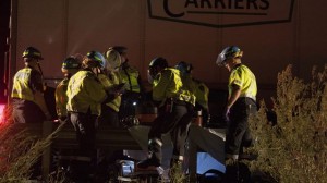 WHITBY -- The scene of a multiple vehicle collision on highway 401 between Brock Street and Salem Road. Oct 2, 2015.