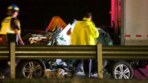 WHITBY -- The scene of a multiple vehicle collision on highway 401 between Brock Street and Salem Road. Oct 2, 2015.