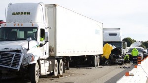 WHITBY -- The scene of a multiple vehicle collision on highway 401 between Brock Street and Salem Road that had occurred late Friday October 2, 2015. Oct 3, 2015.