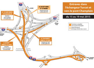 FERMETURE DE BRETELLES DE L’ÉCHANGEUR TURCOT DURANT LA FIN DE SEMAINE DU 15 MAI