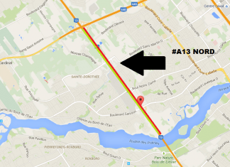 Fermeture A13 nord entre le 8 et le 9 juin de nuit.