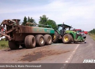 Un tracteur et un camion impliqué dans une violente collision sur la route 116 à St-Agapit