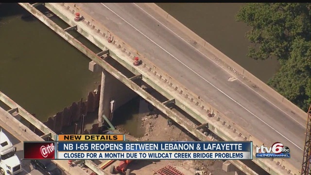 Un mois après sa fermeture, le InDOT ouvre enfin l&rsquo;Interstate 65 Nord au Wildcat Creek bridge