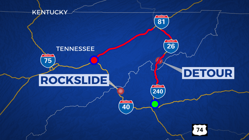 L&rsquo;Interstate 40 en North Carolina fermé dans les deux directions limitrophe au Tennessee