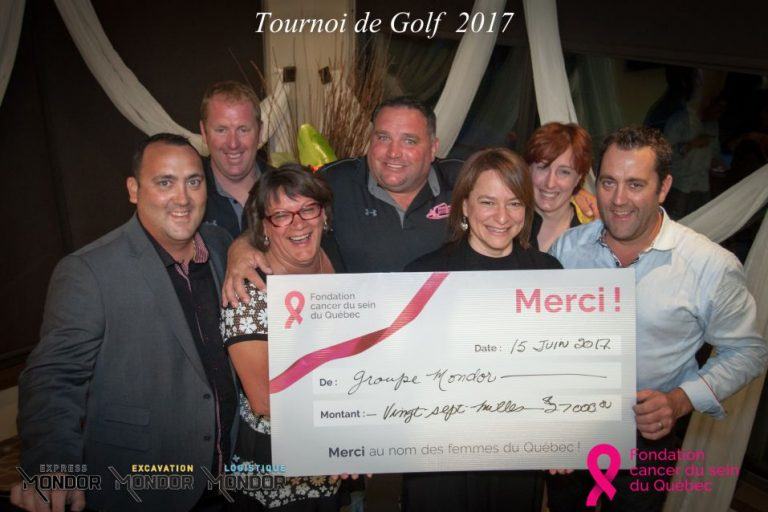 Express Mondor poursuit son appui à la lutte contre le cancer du sein Plus de 107 000 $ remis à la Fondation du cancer du sein du Québec