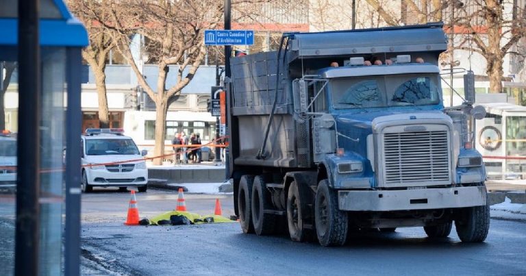 Un piéton happé mortellement par un camion benne ce matin à Montréal
