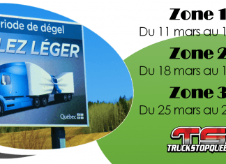 Les dates visées pour la période de dégel 2019