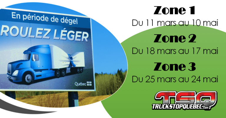 Les dates visées pour la période de dégel 2019