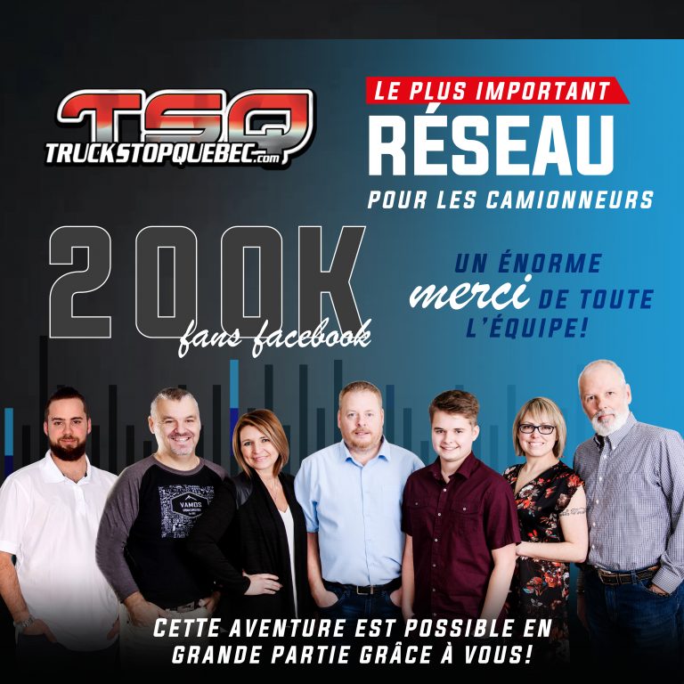 200,000 abonnés Facebook : Truck Stop Québec vous dit merci!