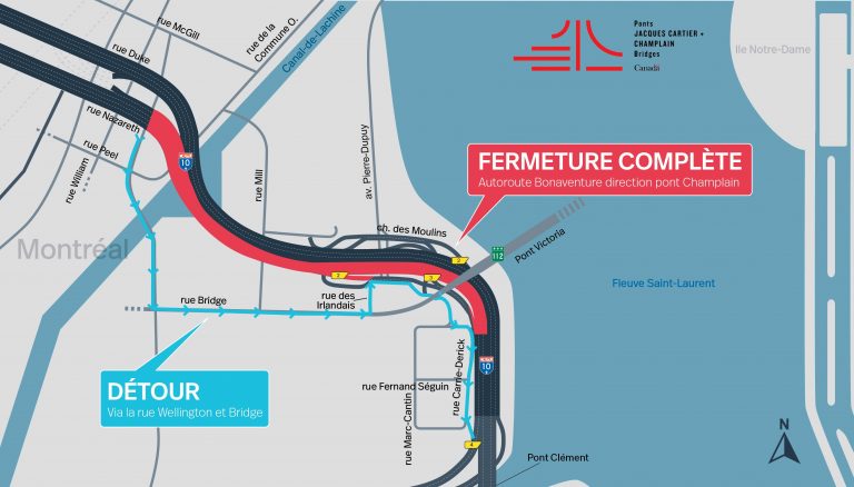 Communiqué de presse : Fermeture complète de l&rsquo;autoroute Bonaventure de nuit le 11 juillet