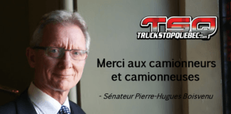 Message du sénateur Pierre-Hugues Boisvenu à l’endroit des camionneurs et camionneuses
