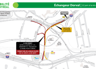 Réaménagement de l’échangeur Dorval – Fermetures de longue durée dans le secteur de l’autoroute 520
