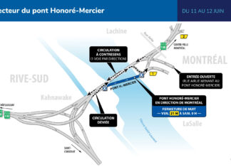 Pont Honoré-Mercier : une voie ouverte par direction durant la nuit du 11 au 12 juin
