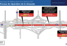 Autoroute 40 (Métropolitaine) : Fermeture complète en direction est du 9 au 12 juillet 2021