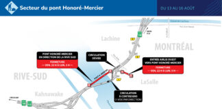 Travaux sur le pont Honoré-Mercier