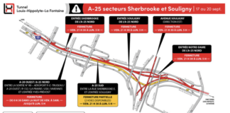 Fermeture complète du tunnel Louis-Hippolyte-La Fontaine en direction de Montréal
