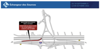Autoroute 20 : travaux à Pointe-Claire