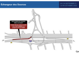 Autoroute 20 : travaux à Pointe-Claire