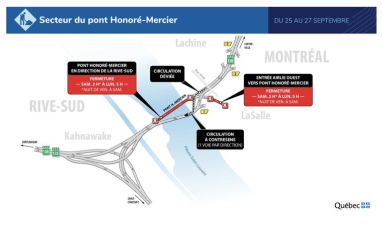 Travaux sur la 138 entre Kahnawake et Montréal