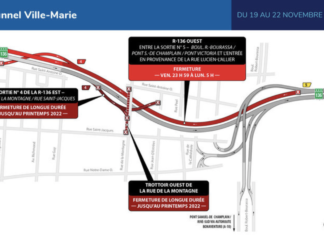Travaux sur l’Autoroute Ville-Marie (R-136)