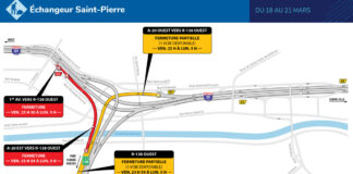 Travaux sur l’autoroute 20 et route 138 dans l’arrondissement de Lachine à Montréal