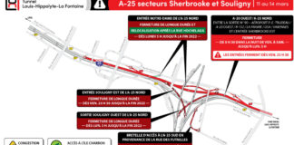 Tunnel Louis-Hippolyte-La Fontaine : Fermeture complète de fin de semaine en direction de Montréal