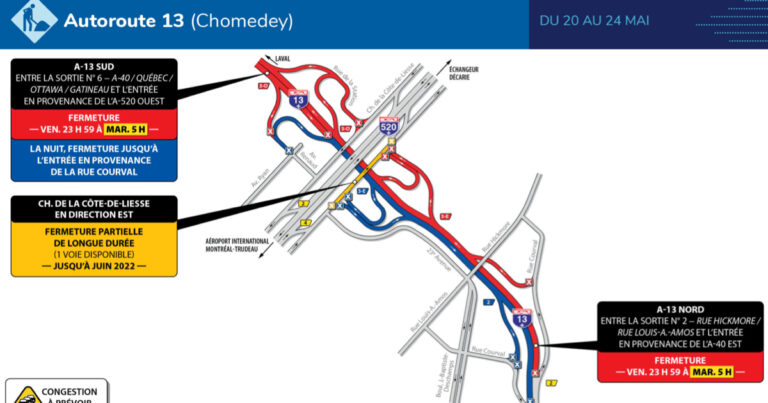 Fermeture de l’autoroute 13 (Chomedey)