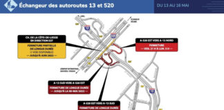 Fermeture complète d’une bretelle sur l’échangeur des autoroutes 13 et 520