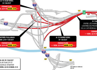 Fermeture de la route 136