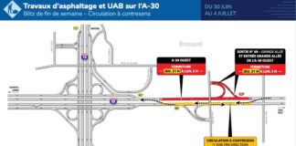 Autoroute 30 : Entraves à la hauteur de la Grande Allée (Brossard)