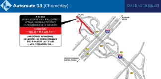 Fermeture complète de l’autoroute 13 (Chomedey)