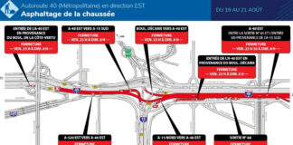 Autoroute 40 (Métropolitaine) à Mont-Royal et à Montréal : Fermeture complète en direction est de vendredi soir à dimanche matin