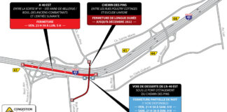Autoroute 40 en direction est à Sainte-Anne-de-Bellevue : Fermeture complète au cours de la fin de semaine du 16 septembre 2022