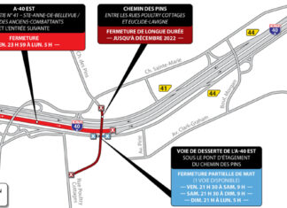Autoroute 40 en direction est à Sainte-Anne-de-Bellevue : Fermeture complète au cours de la fin de semaine du 16 septembre 2022
