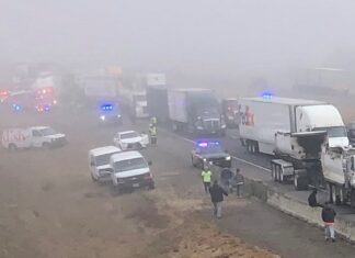 Carambolage sur l’Interstate 5 en Oregon : environ 20 semi-remorques impliqués