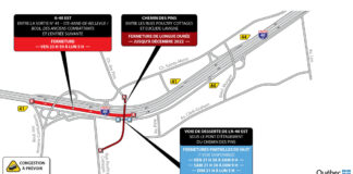 Fermeture de l’Autoroute 40 en direction est à Sainte-Anne-de-Bellevue