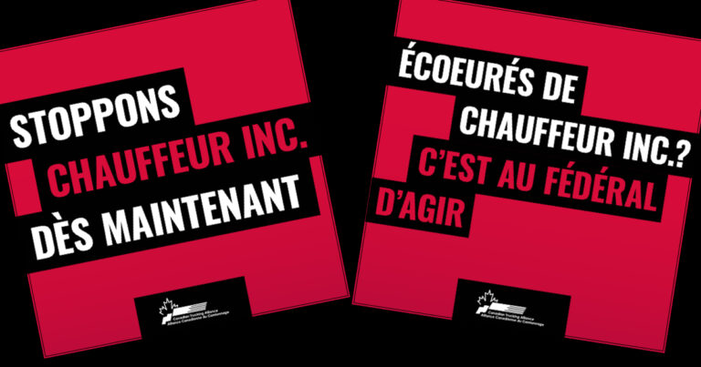 L’Alliance canadienne du camionnage lance la campagne Stoppons Chauffeur Inc.