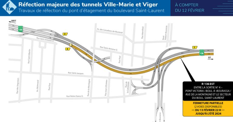 Tunnels Ville-Marie et Viger : Une nouvelle phase de travaux s&rsquo;amorce