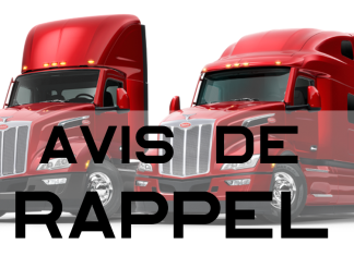 Avis de rappel Paccar : Peterbilt modèles 579 ou 567, 2021 à 2024