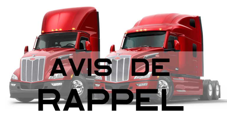 Avis de rappel Paccar : Peterbilt modèles 579 ou 567, 2021 à 2024