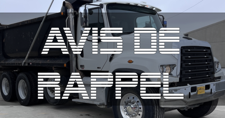 Rappels de Transports Canada pour Freightliner et Motorisés Daimler