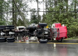 Sa dashcam capte un camion à benne qui se renverse sur lui Photo : Jim Ross