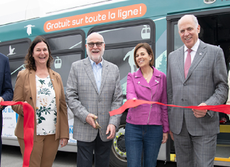 Première ligne de transport en commun au gaz naturel renouvelable au Québec Photo : Investissement Québec