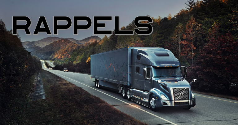 Plusieurs rappels de camions Paccar, Volvo, Mack et Daimler