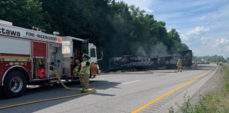 Autoroute 416: Un camionneur sévèrement brûlé, l’autre conducteur dans un état grave Ontario Provincial Police - East Region