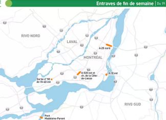 Plusieurs congestions à prévoir dans le Grand Montréal