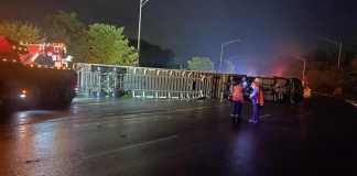 Une tornade renverse un camion semi-remorque à Brossard