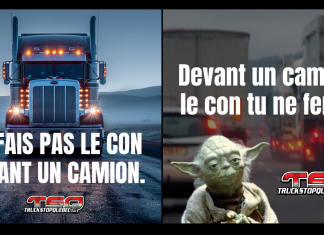 Devant un camion, ne fais pas le con! Priorise la sécurité.