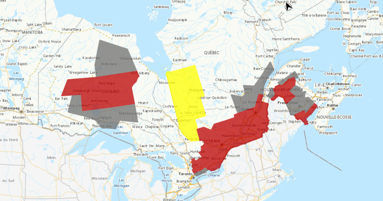 Aquaplanage : un camion cause la fermeture de l’A-20 Ouest à Saint-Simon